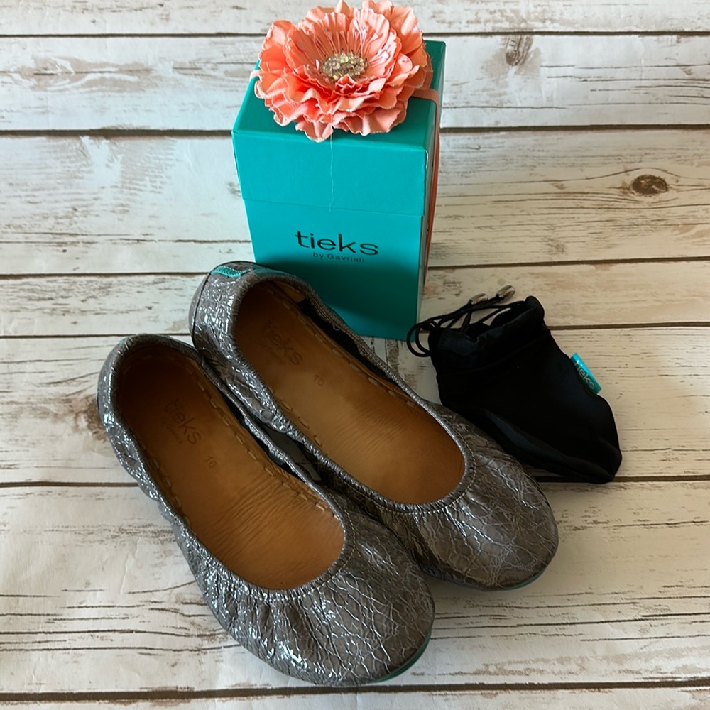 Tieks size 10 Slate Grey Croc